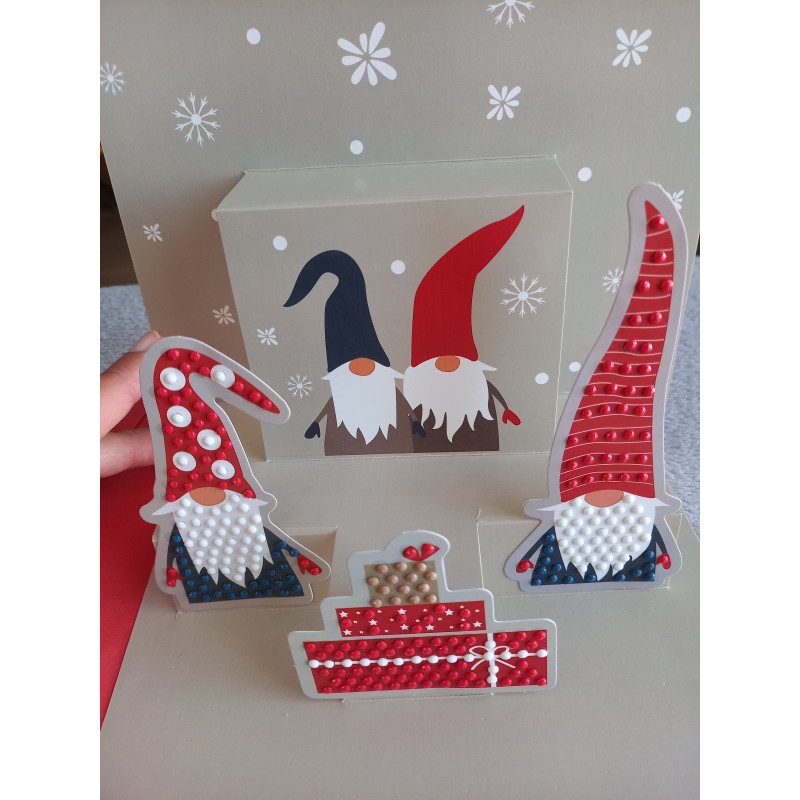 Carte peinture diamant Noël pop up + enveloppe assortie