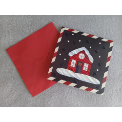 Carte peinture diamant Noël pop up + enveloppe assortie