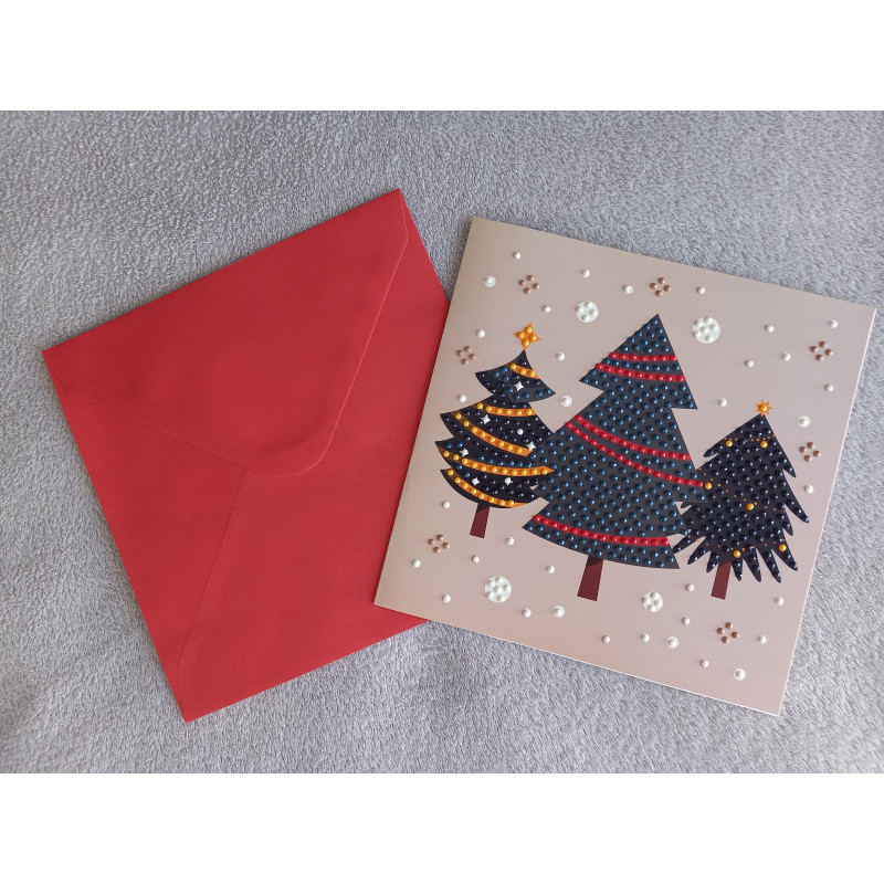 Carte peinture diamant Noël + enveloppe assortie