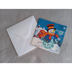 Carte peinture diamant Noël + enveloppe assortie