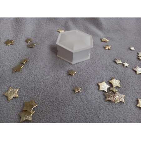 Boite hexagone avec couvercle assorti - blanc (naturel)
