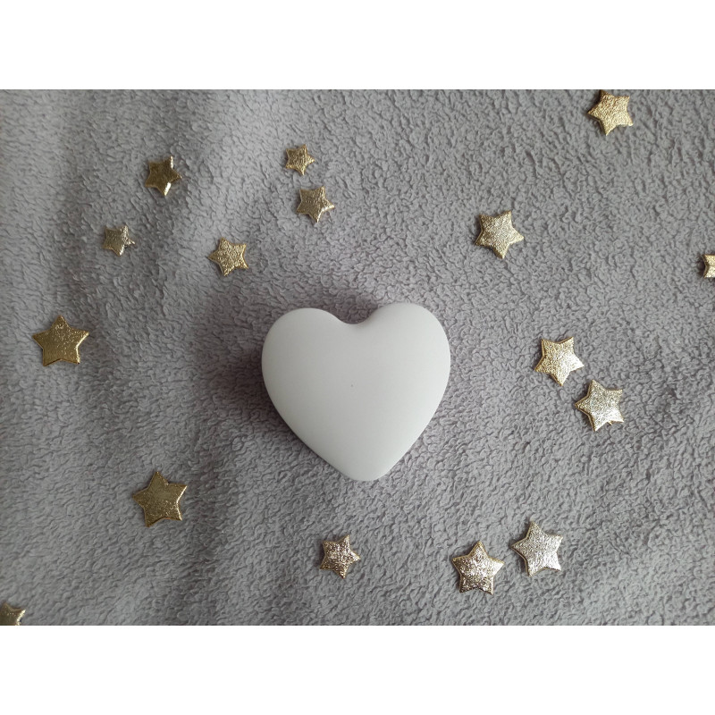 Boite coeur avec couvercle assorti - blanc (naturel)