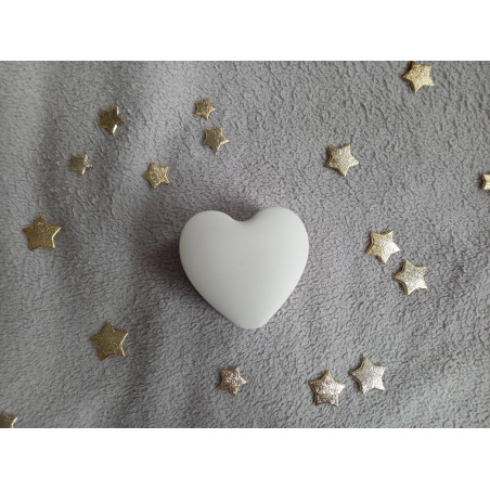 Boite coeur avec couvercle assorti - blanc (naturel)